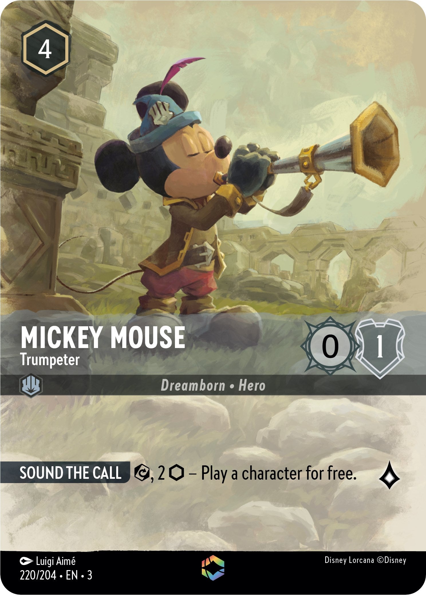 Mickey Mouse - Trumpeter (Alternate Art) (220/204) [Into the Inklands] Lorcana Single Disney | Red Claw Gaming