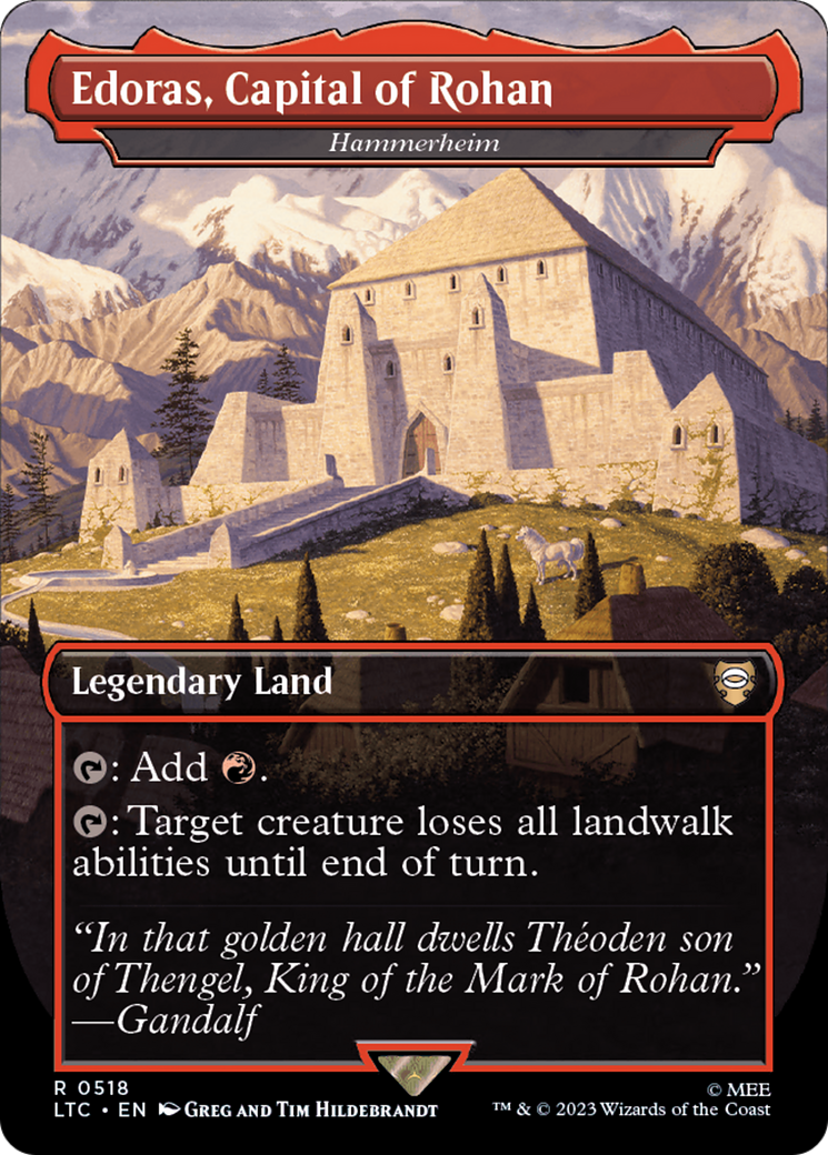 Edoras, Capital of Rohan - Hammerheim (Borderless) [The Lord of the Rings: Tales of Middle-Earth Commander] MTG Single Magic: The Gathering | Red Claw Gaming