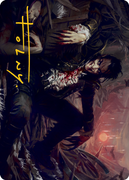 Arrogant Outlaw Art Card (Gold-Stamped Signature) [Innistrad: Midnight Hunt Art Series] MTG Single Magic: The Gathering | Red Claw Gaming