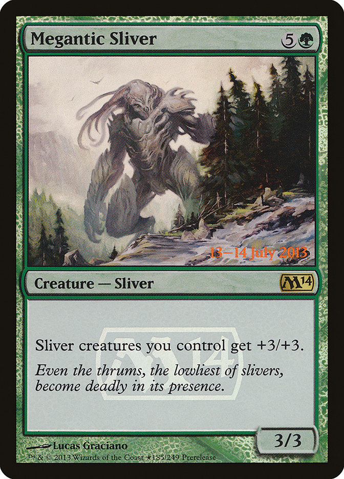Megantic Sliver [Magic 2014 Prerelease Promos] MTG Single Magic: The Gathering | Red Claw Gaming