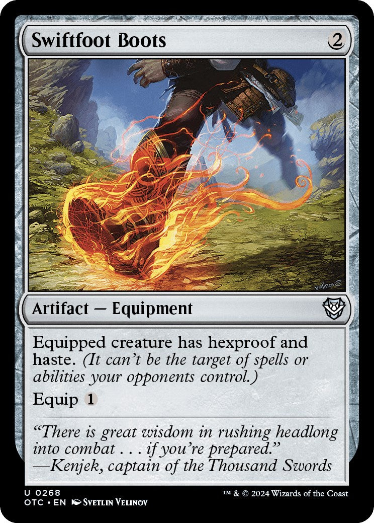 Swiftfoot Boots [Outlaws of Thunder Junction Commander] MTG Single Magic: The Gathering    | Red Claw Gaming