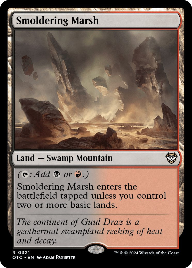 Smoldering Marsh [Outlaws of Thunder Junction Commander] MTG Single Magic: The Gathering | Red Claw Gaming