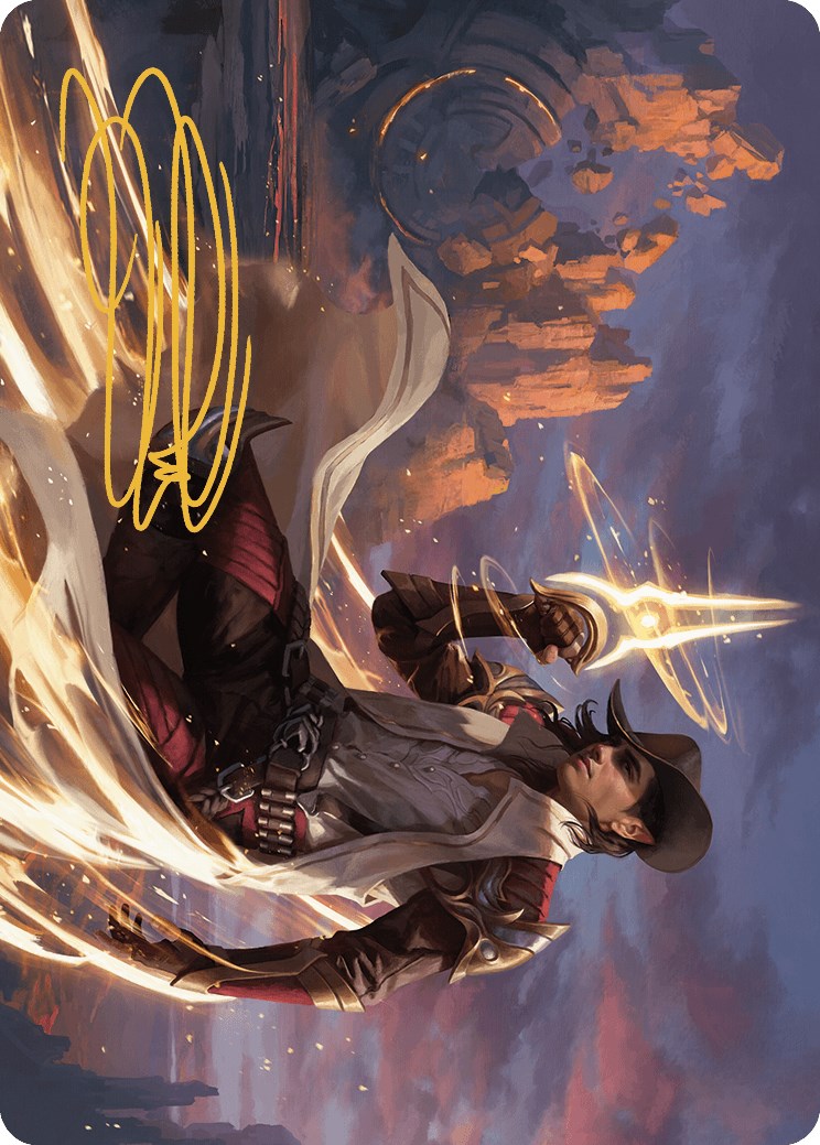 Kellan, the Kid Art Card (Gold-Stamped Signature) [Outlaws of Thunder Junction Art Series] MTG Single Magic: The Gathering | Red Claw Gaming