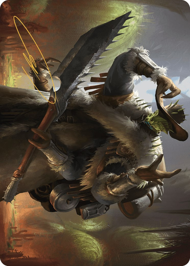 Hardbristle Bandit Art Card (Gold-Stamped Signature) [Outlaws of Thunder Junction Art Series] MTG Single Magic: The Gathering | Red Claw Gaming