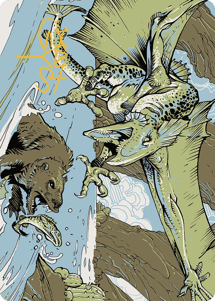 Decisive Denial Art Card (Gold-Stamped Signature) [Outlaws of Thunder Junction Art Series] MTG Single Magic: The Gathering    | Red Claw Gaming