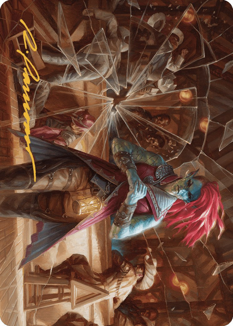 Obeka, Splitter of Seconds Art Card (Gold-Stamped Signature) [Outlaws of Thunder Junction Art Series] MTG Single Magic: The Gathering | Red Claw Gaming