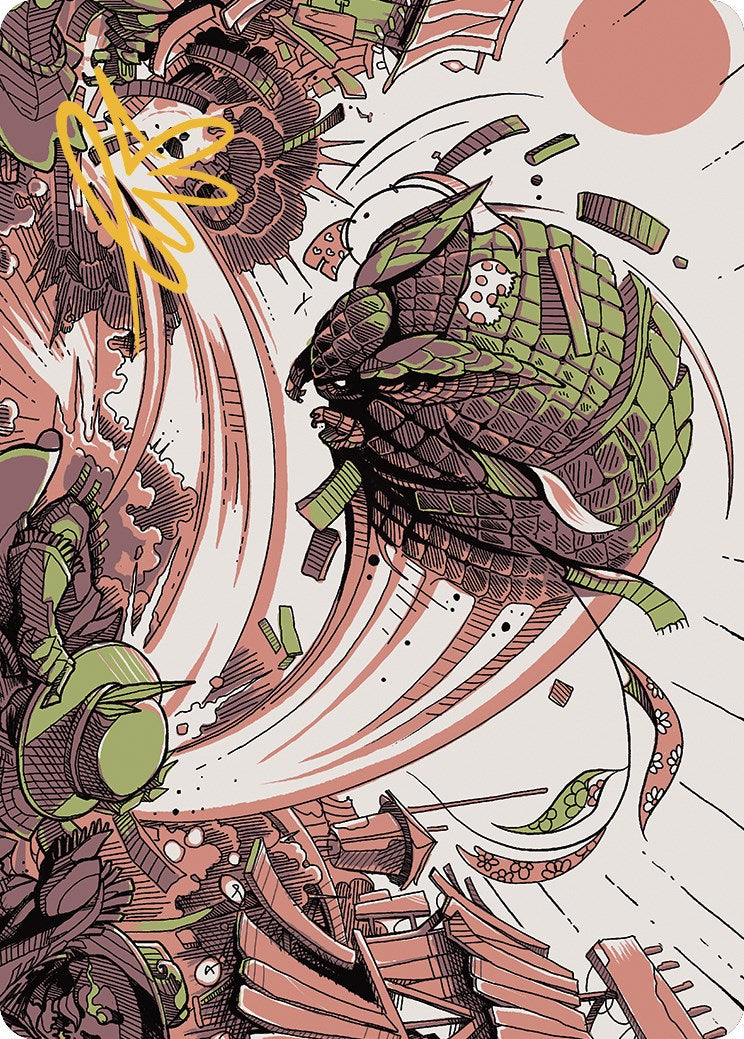 Savage Smash Art Card (Gold-Stamped Signature) [Outlaws of Thunder Junction Art Series] MTG Single Magic: The Gathering    | Red Claw Gaming