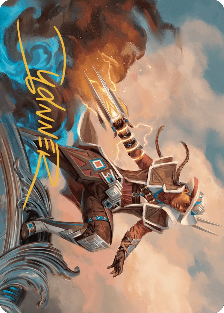 Annie Flash, the Veteran Art Card (Gold-Stamped Signature) [Outlaws of Thunder Junction Art Series] MTG Single Magic: The Gathering    | Red Claw Gaming