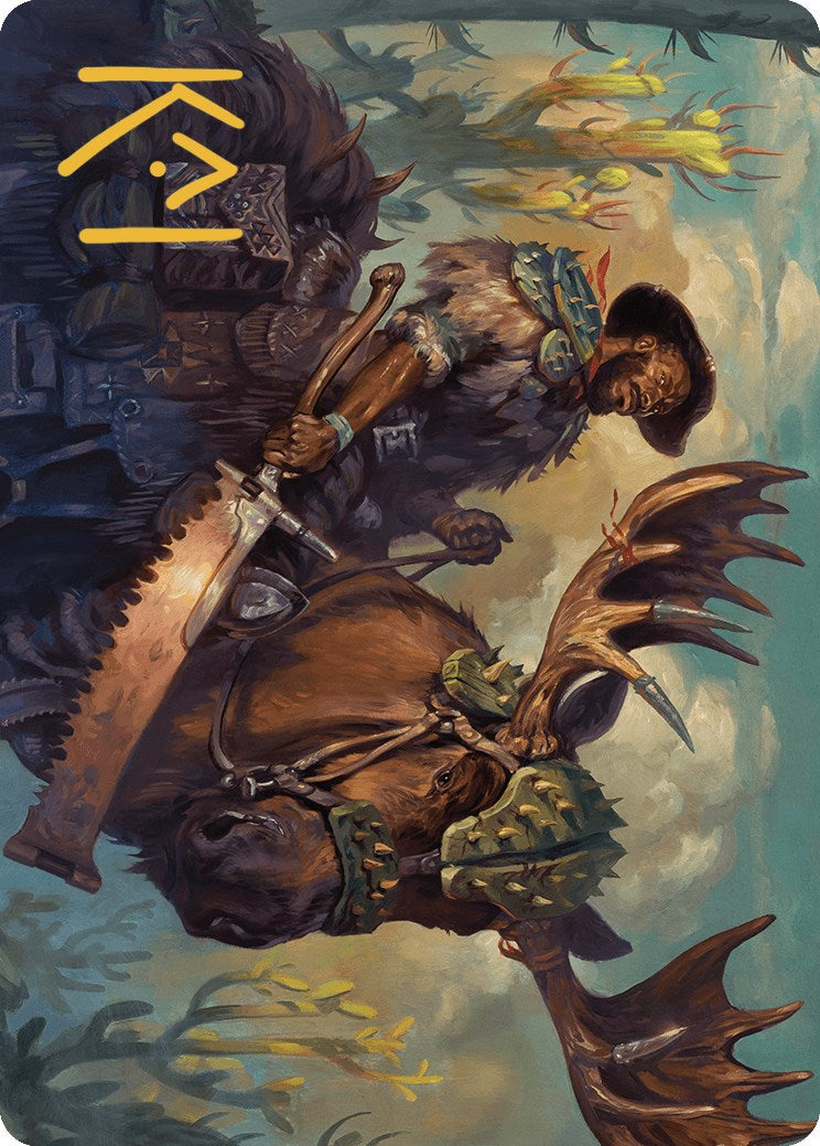 Spinewoods Paladin Art Card (Gold-Stamped Signature) [Outlaws of Thunder Junction Art Series] MTG Single Magic: The Gathering    | Red Claw Gaming