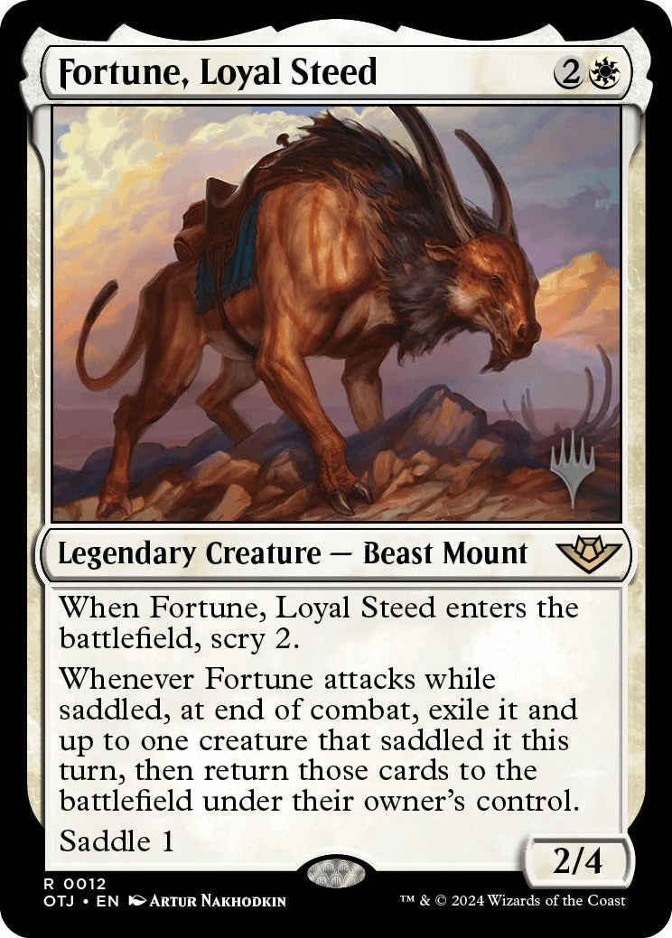 Fortune, Loyal Steed (Promo Pack) [Outlaws of Thunder Junction Promos] MTG Single Magic: The Gathering    | Red Claw Gaming