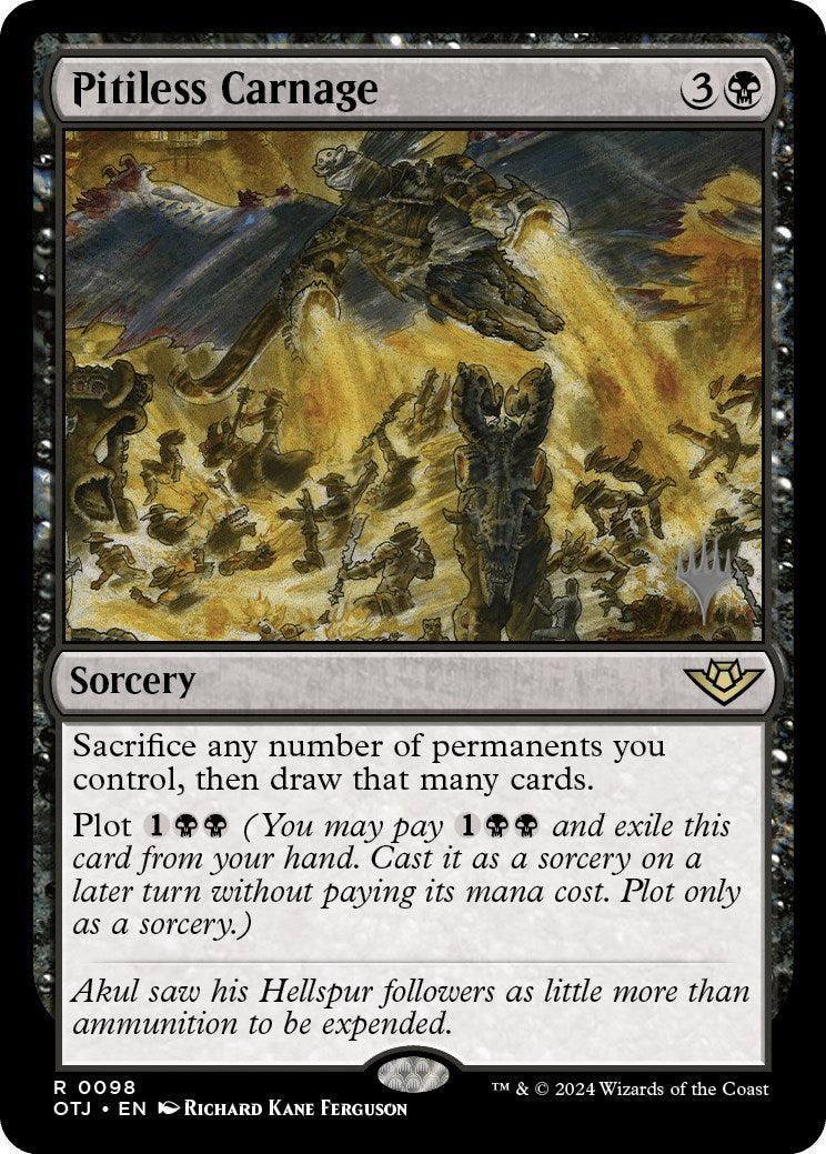 Pitiless Carnage (Promo Pack) [Outlaws of Thunder Junction Promos] MTG Single Magic: The Gathering | Red Claw Gaming