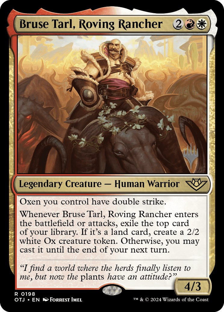 Bruse Tarl, Roving Rancher (Promo Pack) [Outlaws of Thunder Junction Promos] MTG Single Magic: The Gathering    | Red Claw Gaming