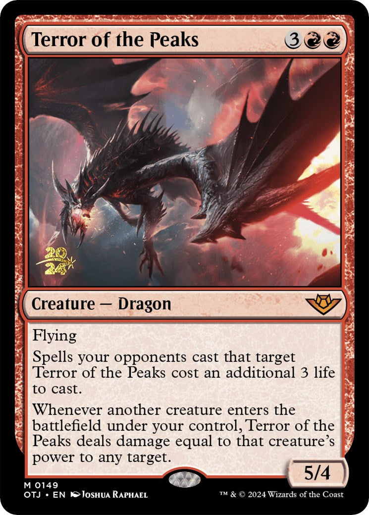 Terror of the Peaks (OTJ) [Outlaws of Thunder Junction Prerelease Promos] MTG Single Magic: The Gathering    | Red Claw Gaming