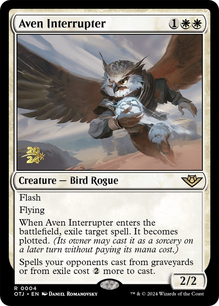 Aven Interrupter [Outlaws of Thunder Junction Prerelease Promos] MTG Single Magic: The Gathering    | Red Claw Gaming