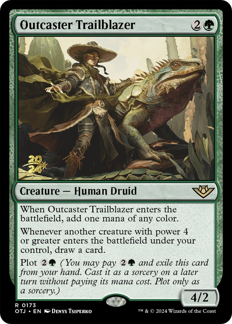 Outcaster Trailblazer [Outlaws of Thunder Junction Prerelease Promos] MTG Single Magic: The Gathering    | Red Claw Gaming