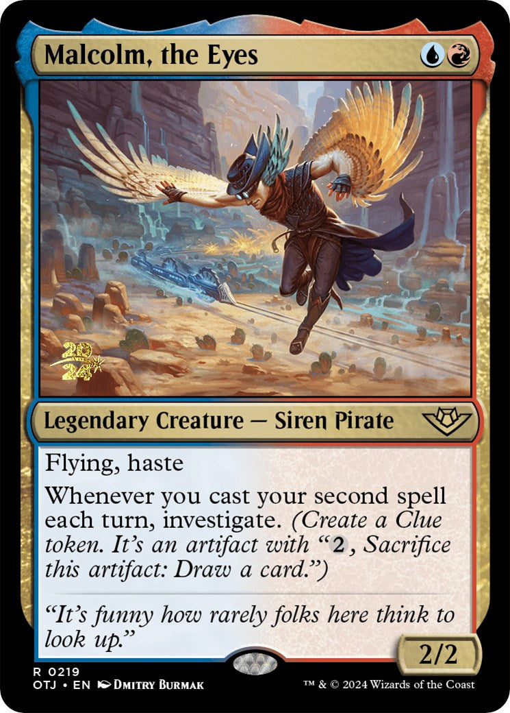 Malcolm, the Eyes [Outlaws of Thunder Junction Prerelease Promos] MTG Single Magic: The Gathering    | Red Claw Gaming