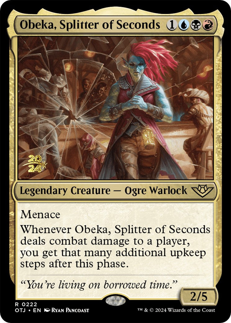 Obeka, Splitter of Seconds [Outlaws of Thunder Junction Prerelease Promos] MTG Single Magic: The Gathering    | Red Claw Gaming