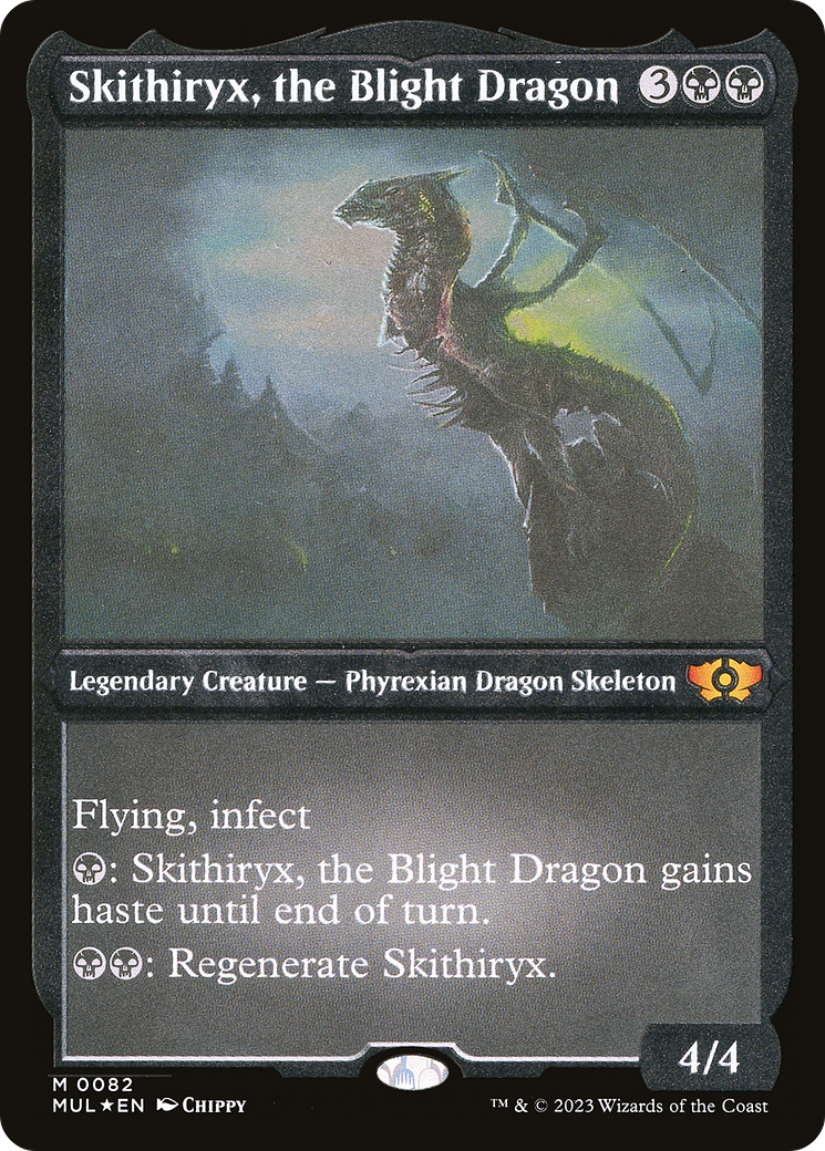 Skithiryx, the Blight Dragon (Foil Etched) [Multiverse Legends] MTG Single Magic: The Gathering | Red Claw Gaming