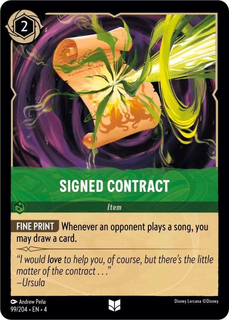 Signed Contract (99/204) [Ursula's Return] Lorcana Single Disney | Red Claw Gaming