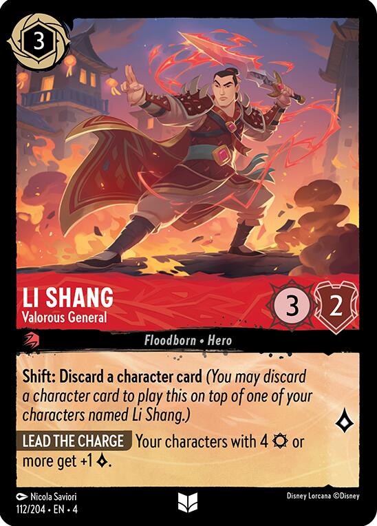 Li Shang - Valorous General (112/204) [Ursula's Return] Lorcana Single Disney | Red Claw Gaming