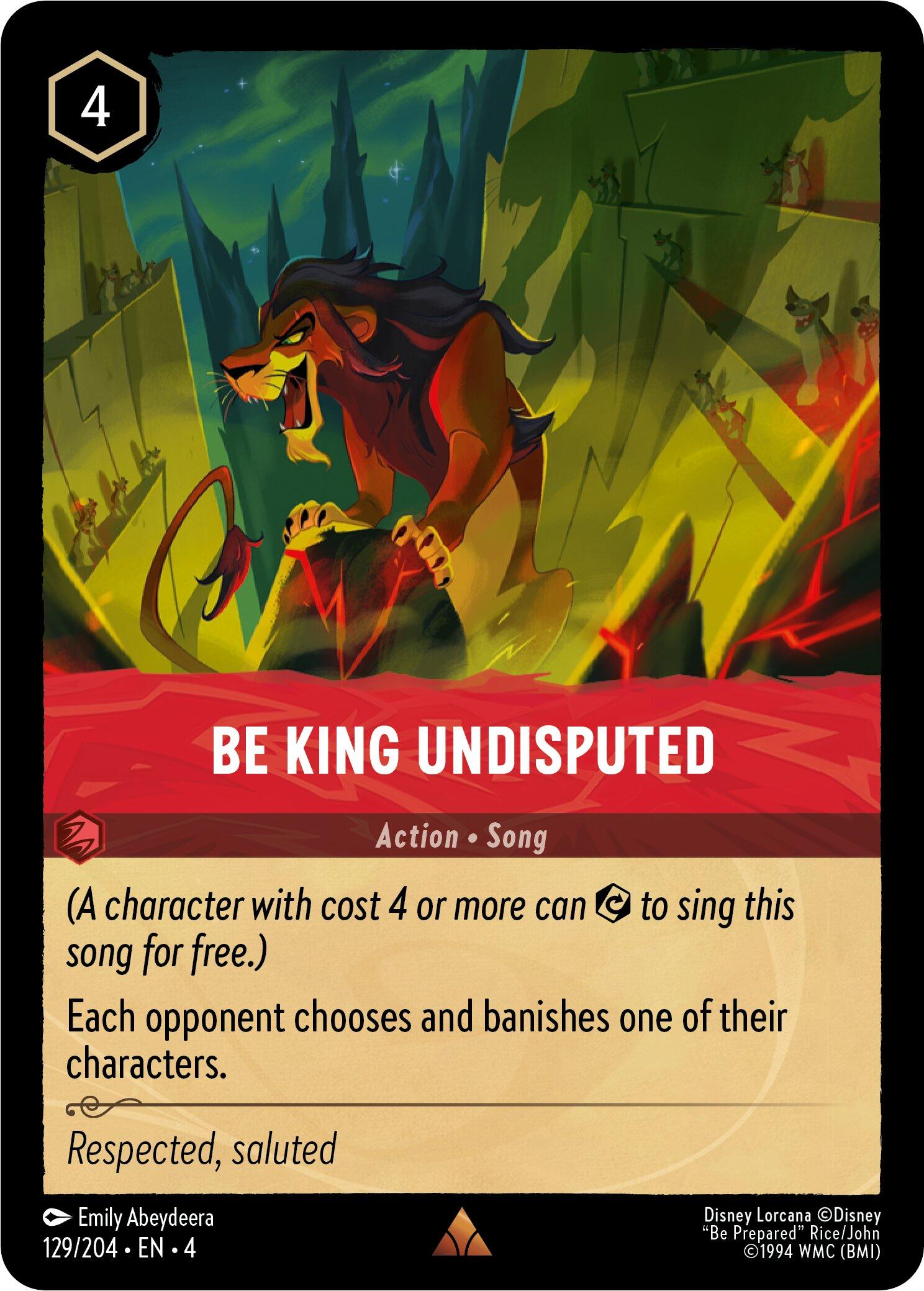 Be King Undisputed (129/204) [Ursula's Return] Lorcana Single Disney | Red Claw Gaming