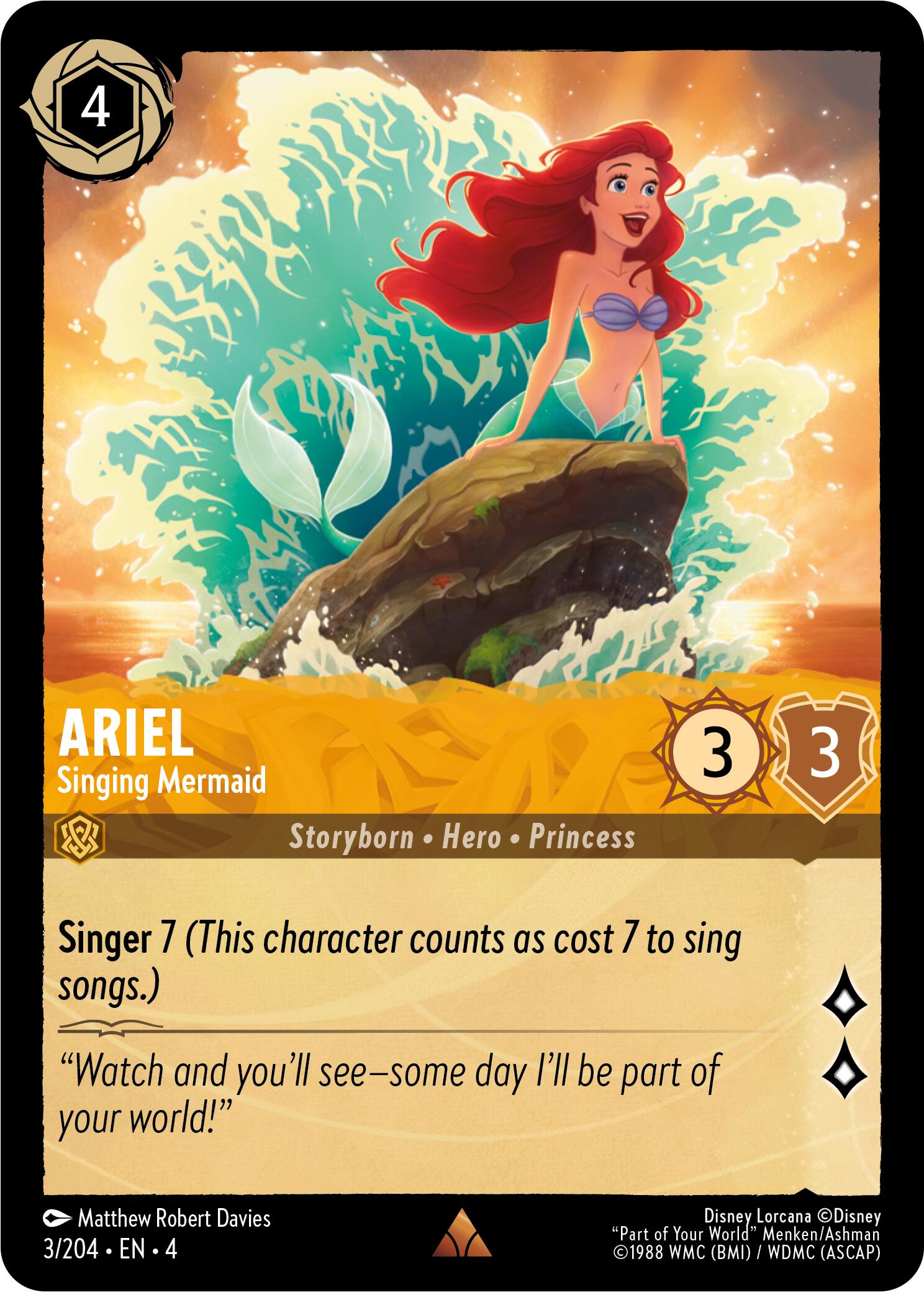 Ariel - Singing Mermaid (3/204) [Ursula's Return] Lorcana Single Disney | Red Claw Gaming