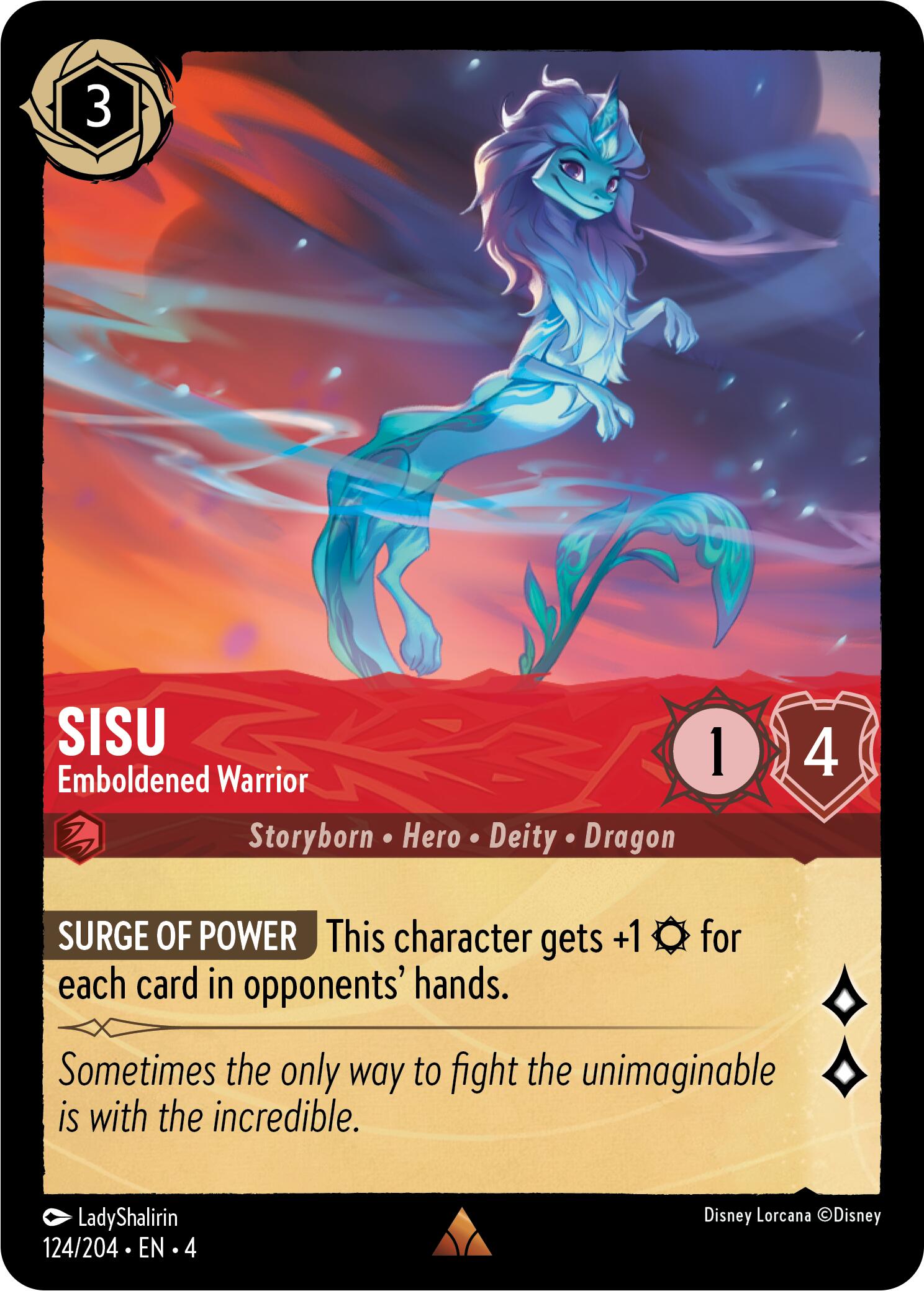 Sisu - Emboldened Warrior (124/204) [Ursula's Return] Lorcana Single Disney | Red Claw Gaming