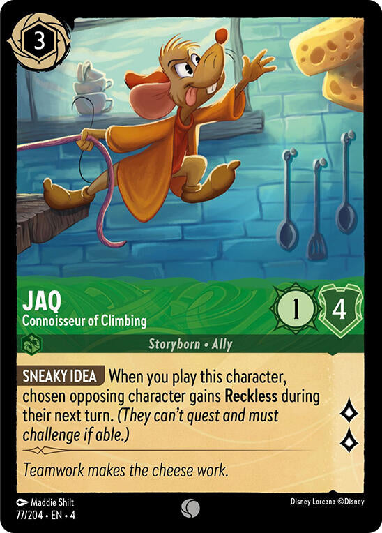 Jaq - Connoisseur of Climbing (77/204) [Ursula's Return] Lorcana Single Disney | Red Claw Gaming