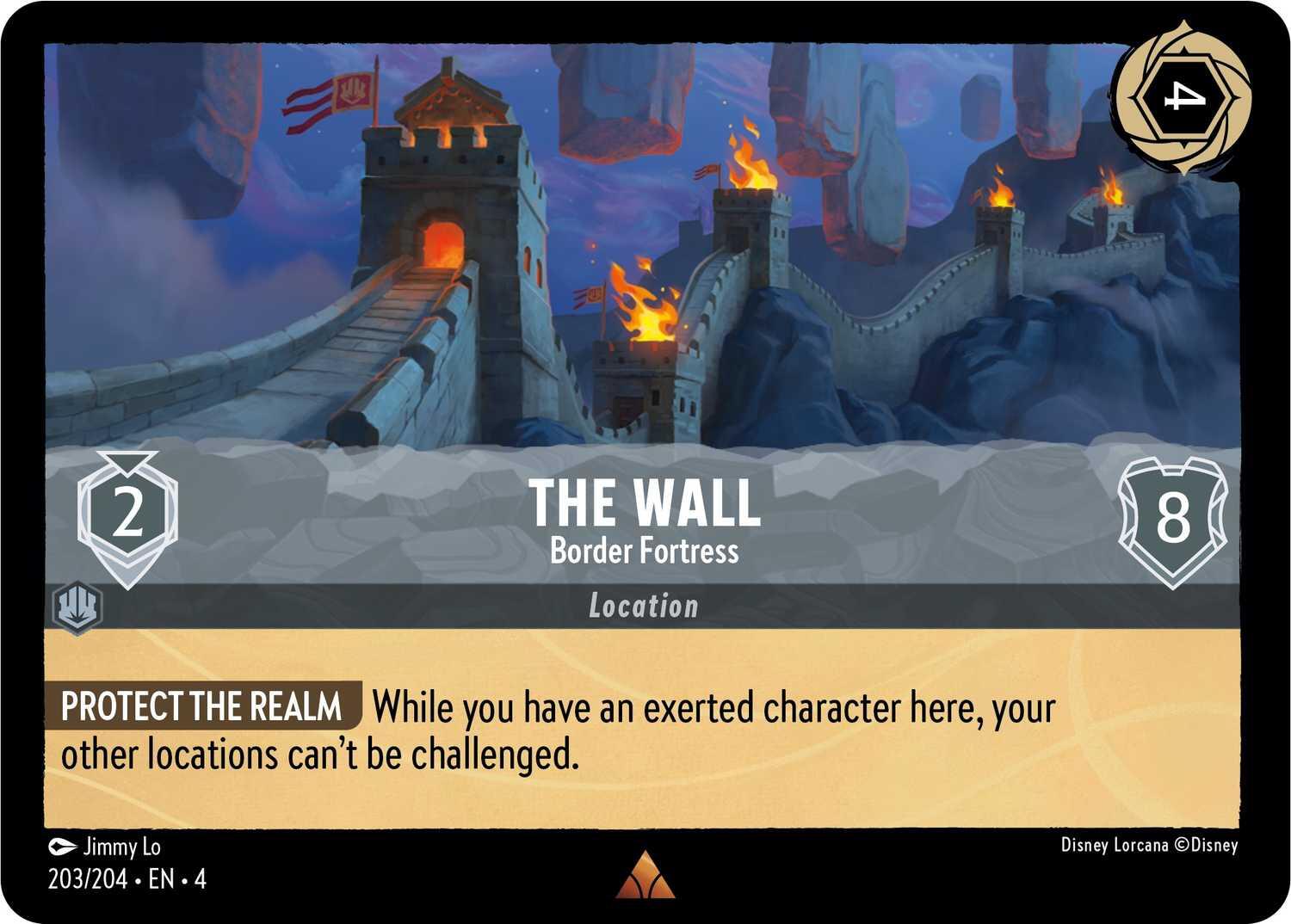 The Wall - Border Fortress (203/204) [Ursula's Return] Lorcana Single Disney | Red Claw Gaming