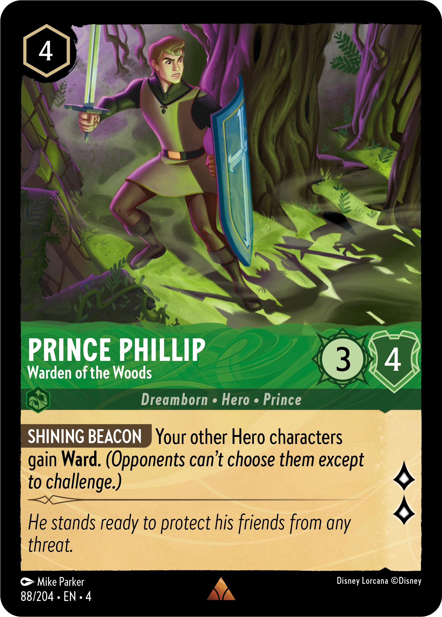 Prince Phillip - Warden of the Woods (88/204) [Ursula's Return] Lorcana Single Disney | Red Claw Gaming