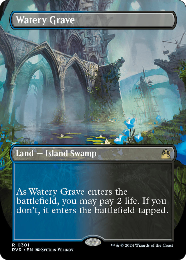 Watery Grave (Borderless) [Ravnica Remastered] MTG Single Magic: The Gathering | Red Claw Gaming