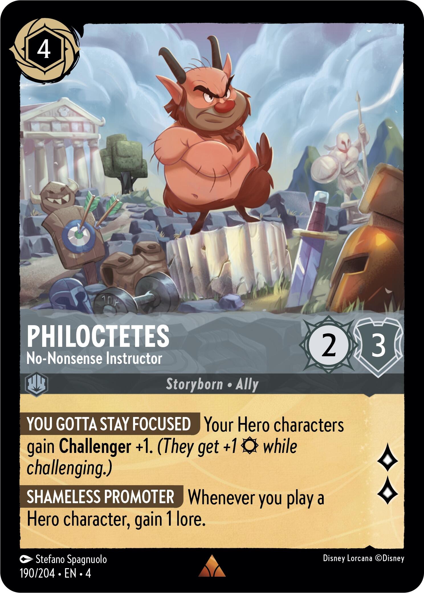 Philoctetes - No-Nonsense Instructor (190/204) [Ursula's Return] Lorcana Single Disney | Red Claw Gaming