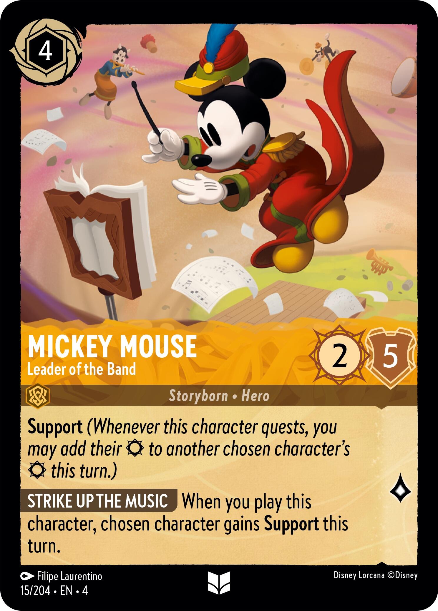 Mickey Mouse - Leader of the Band (15/204) [Ursula's Return] Lorcana Single Disney | Red Claw Gaming