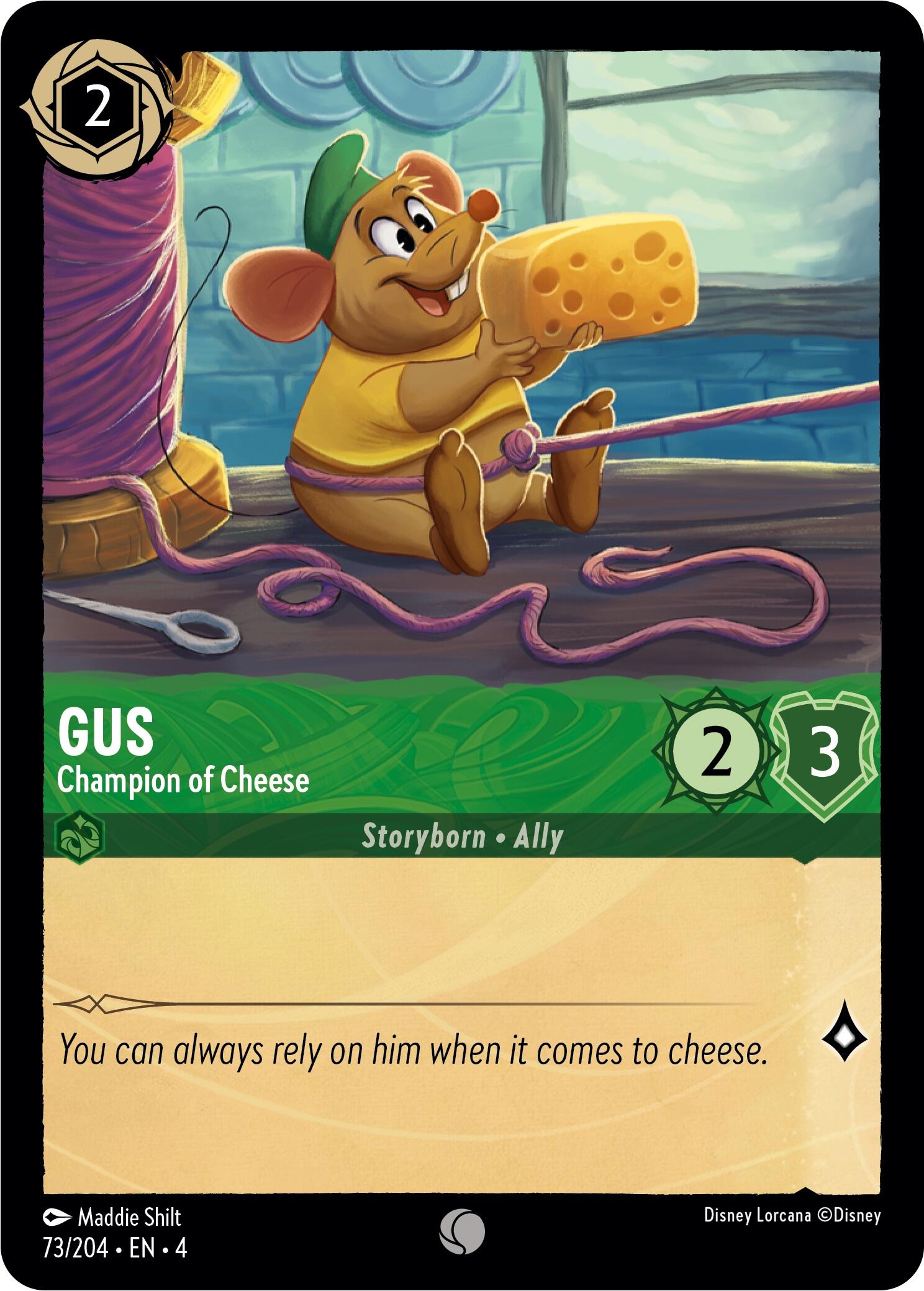Gus - Champion of Cheese (73/204) [Ursula's Return] Lorcana Single Disney | Red Claw Gaming