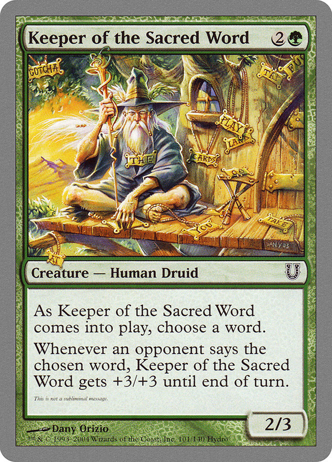 Keeper of the Sacred Word [Unhinged] MTG Single Magic: The Gathering | Red Claw Gaming