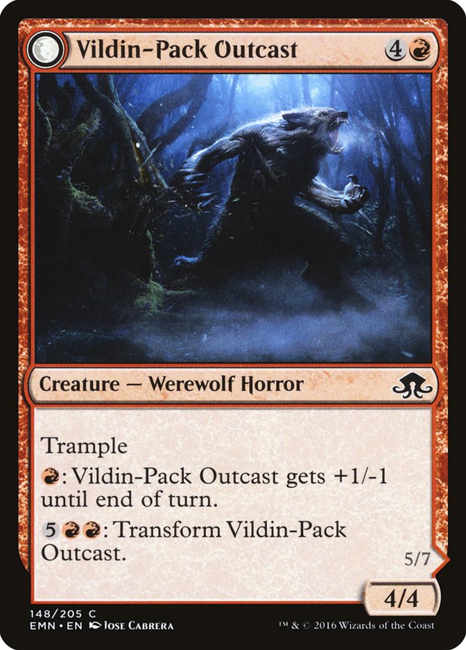 Vildin-Pack Outcast // Dronepack Kindred [Eldritch Moon] MTG Single Magic: The Gathering | Red Claw Gaming