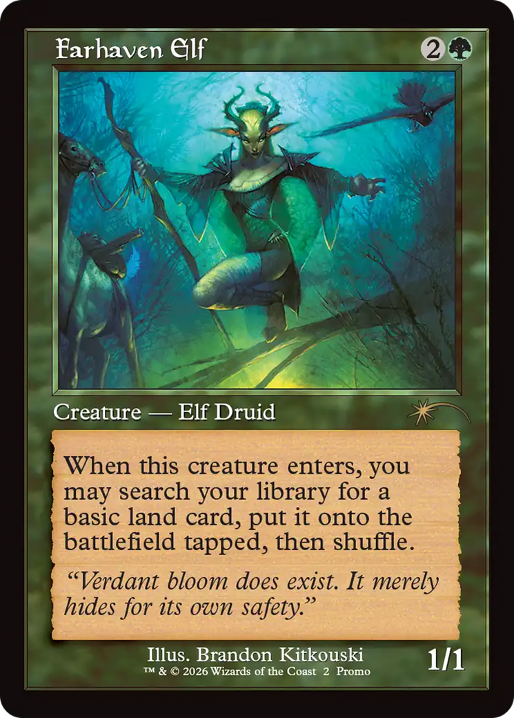 Farhaven Elf (Retro Frame) [Wizards Play Network 2026] MTG Single Magic: The Gathering | Red Claw Gaming