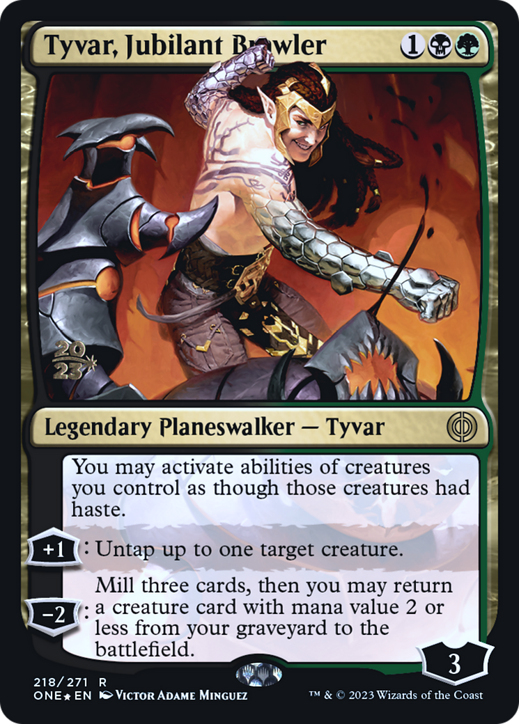 Tyvar, Jubilant Brawler [Phyrexia: All Will Be One Prerelease Promos] MTG Single Magic: The Gathering | Red Claw Gaming