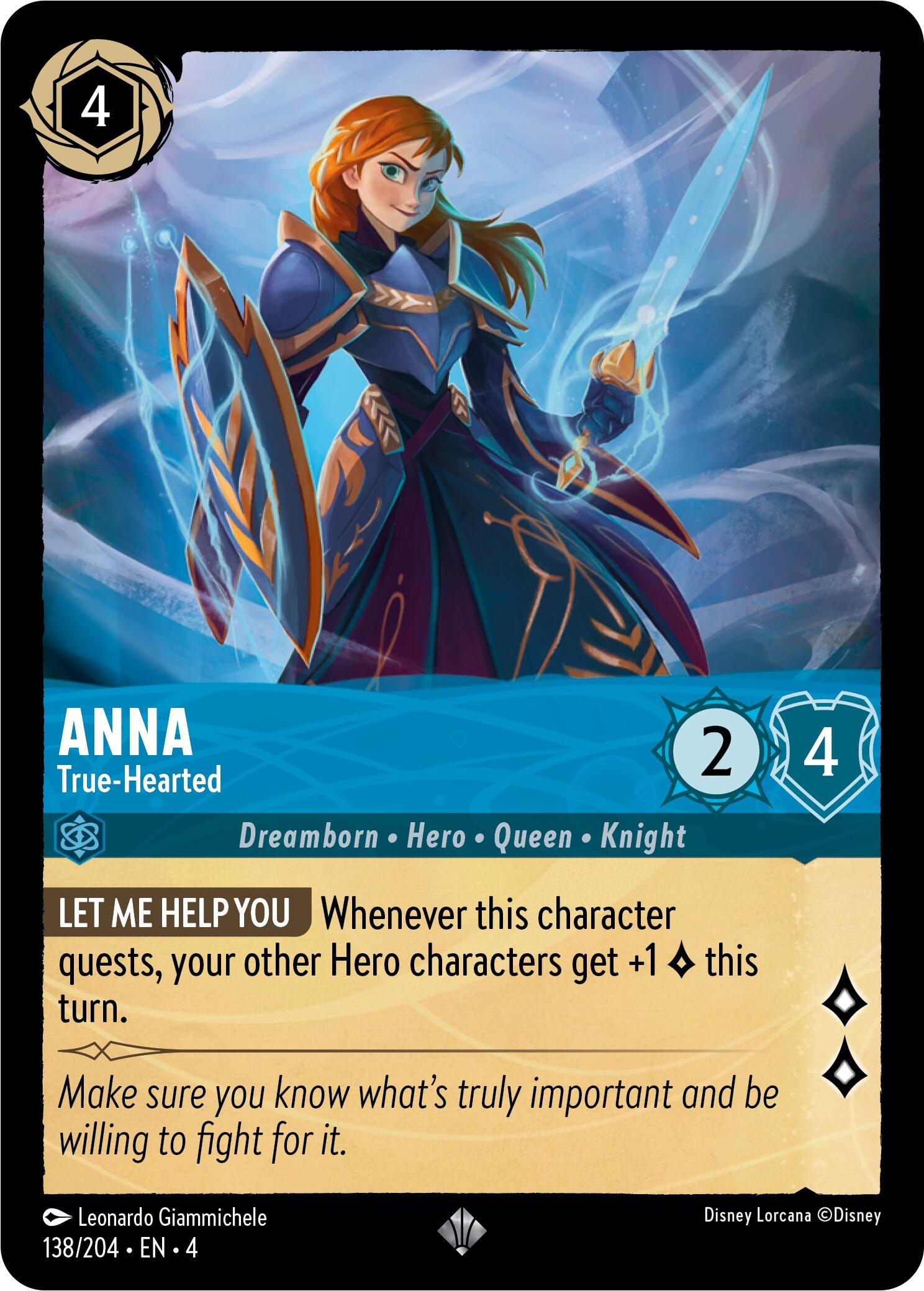 Anna - True-Hearted (138/204) [Ursula's Return] Lorcana Single Disney | Red Claw Gaming