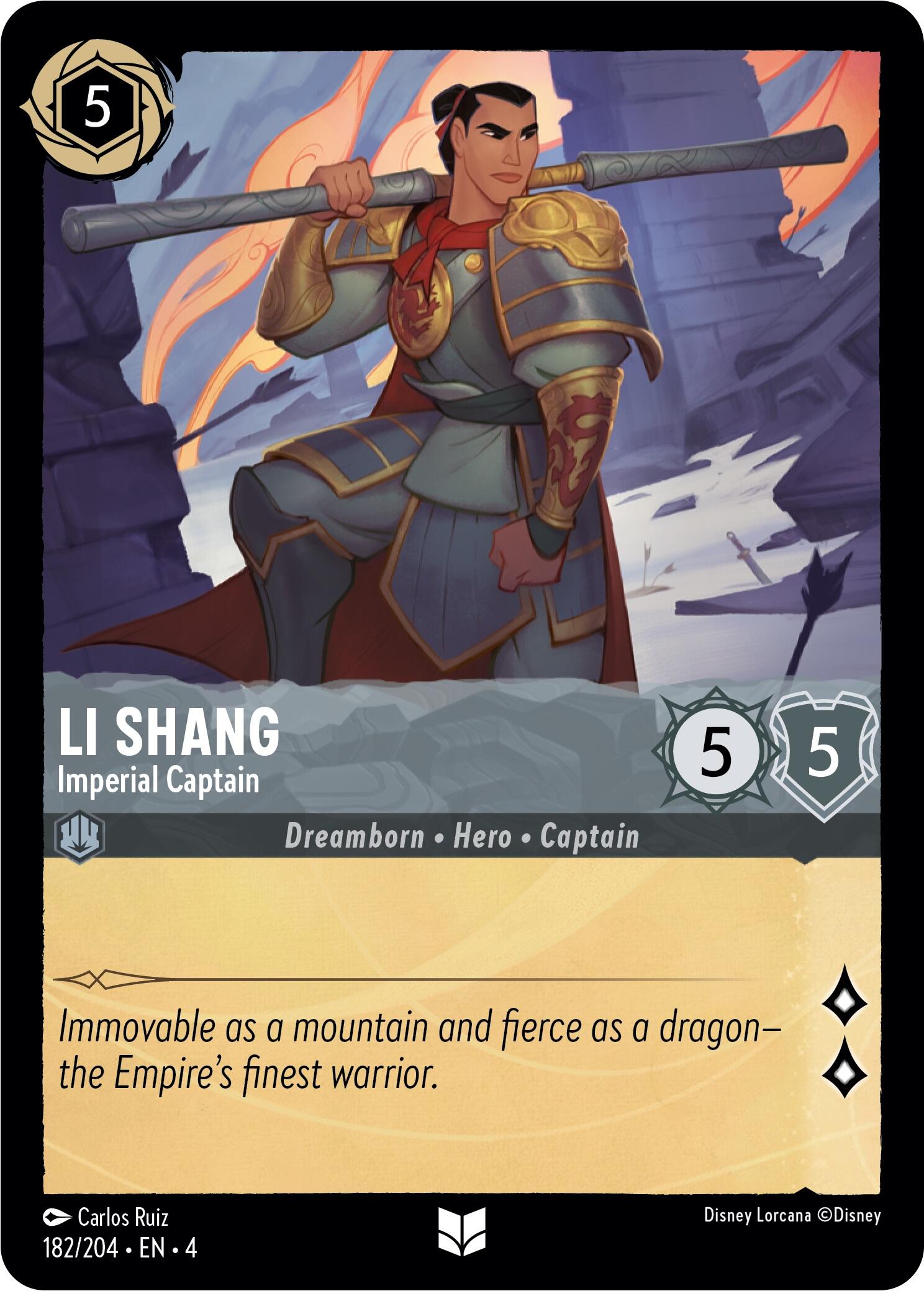 Li Shang - Imperial Captain (182/204) [Ursula's Return] Lorcana Single Disney | Red Claw Gaming