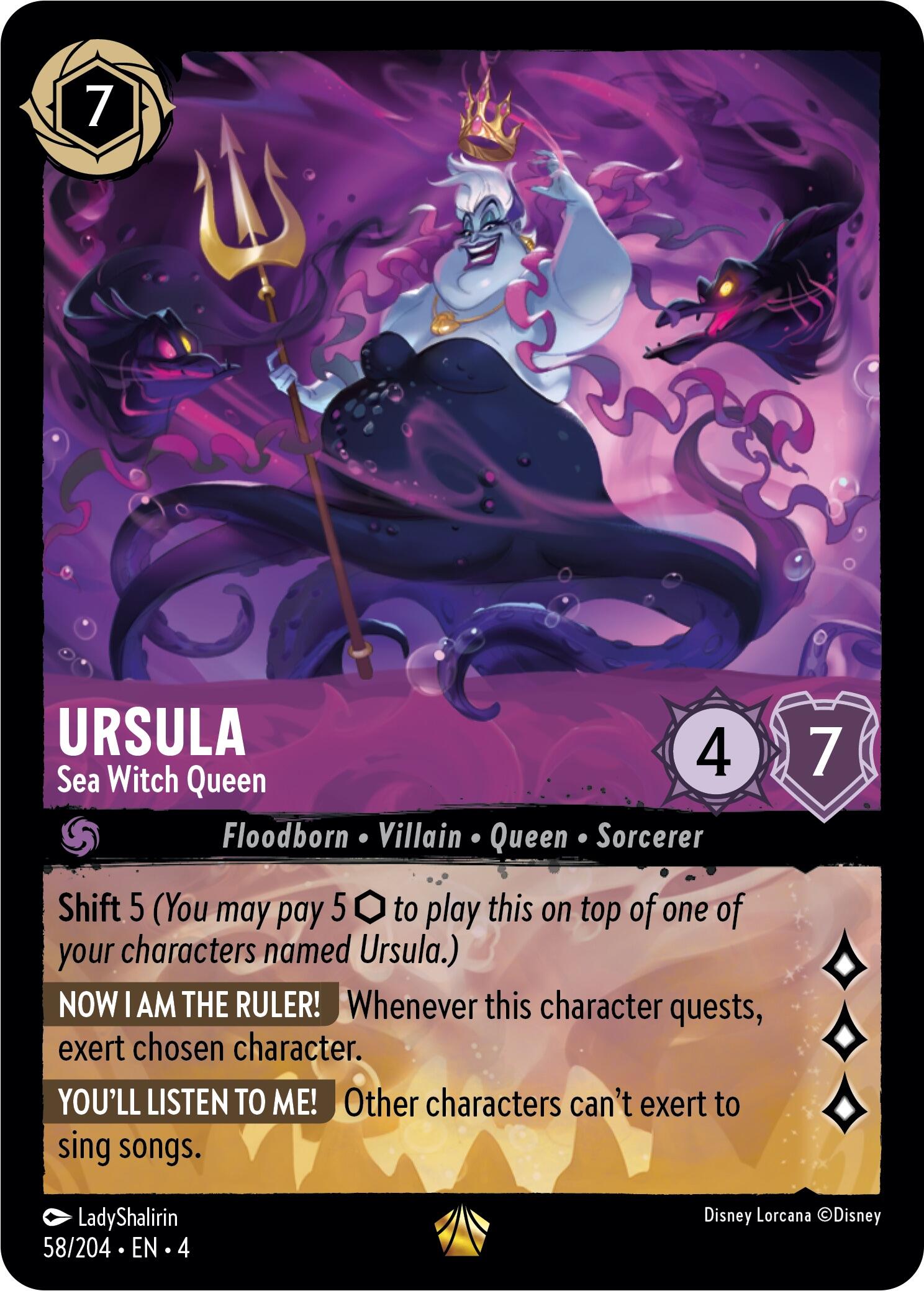 Ursula - Sea Witch Queen (58/204) [Ursula's Return] Lorcana Single Disney | Red Claw Gaming