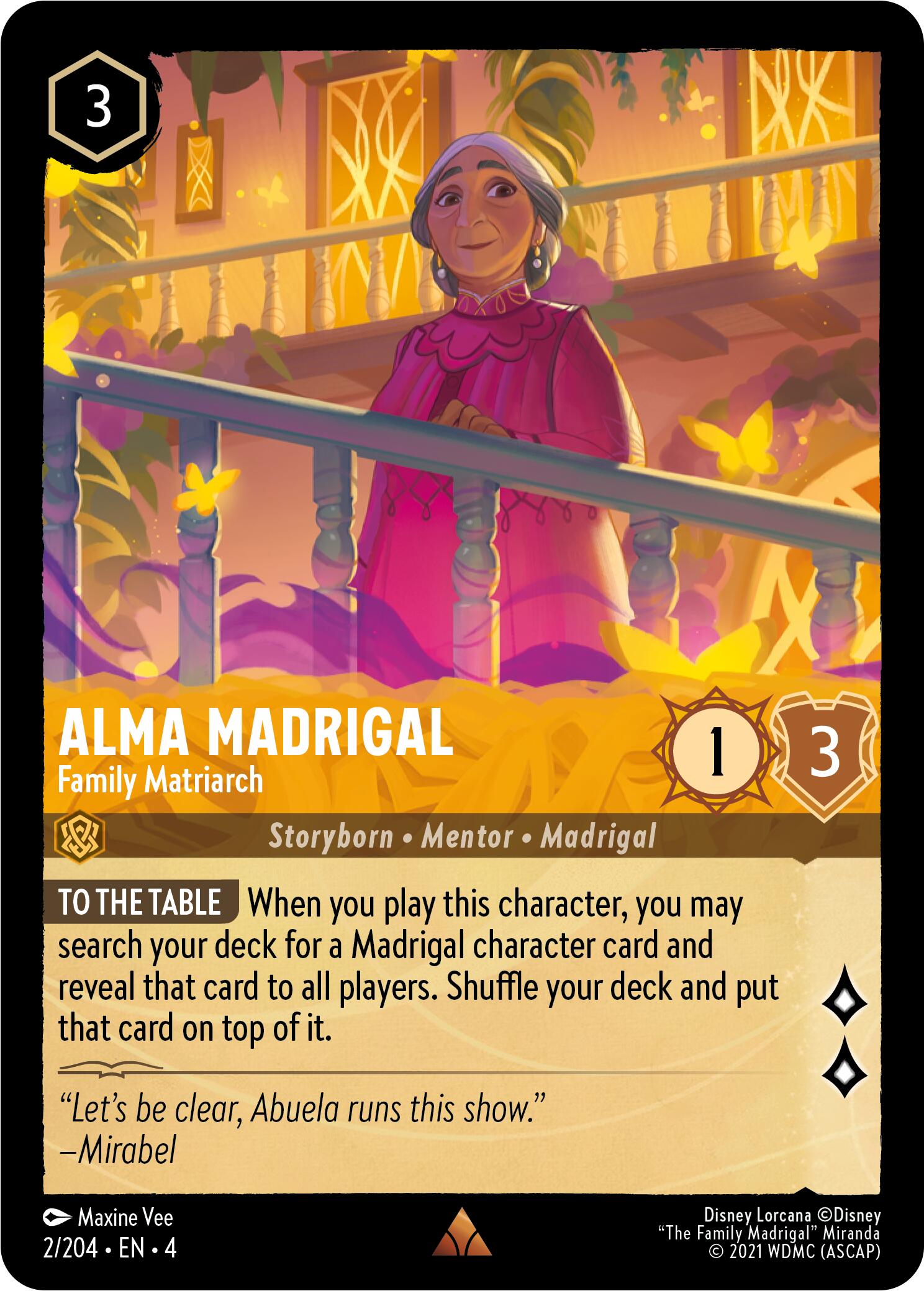 Alma Madrigal - Family Matriarch (2/204) [Ursula's Return] Lorcana Single Disney | Red Claw Gaming