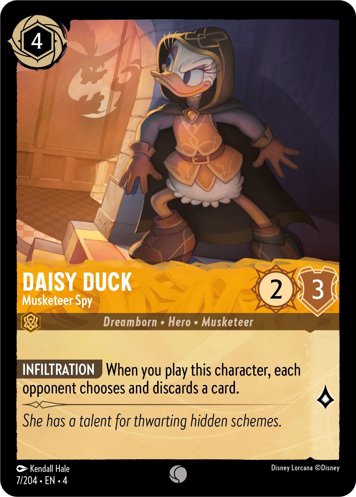 Daisy Duck - Musketeer Spy (7/204) [Ursula's Return] Lorcana Single Disney | Red Claw Gaming