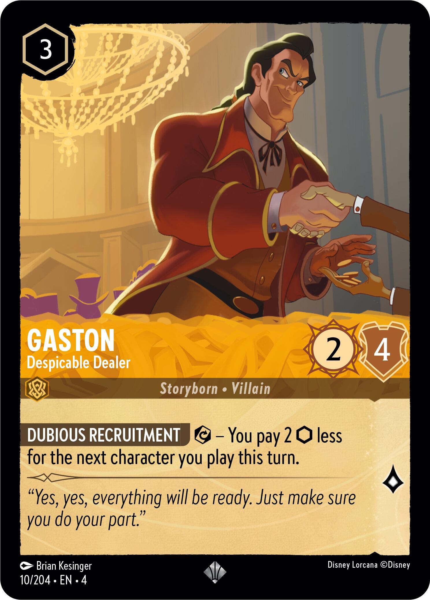 Gaston - Despicable Dealer (10/204) [Ursula's Return] Lorcana Single Disney | Red Claw Gaming