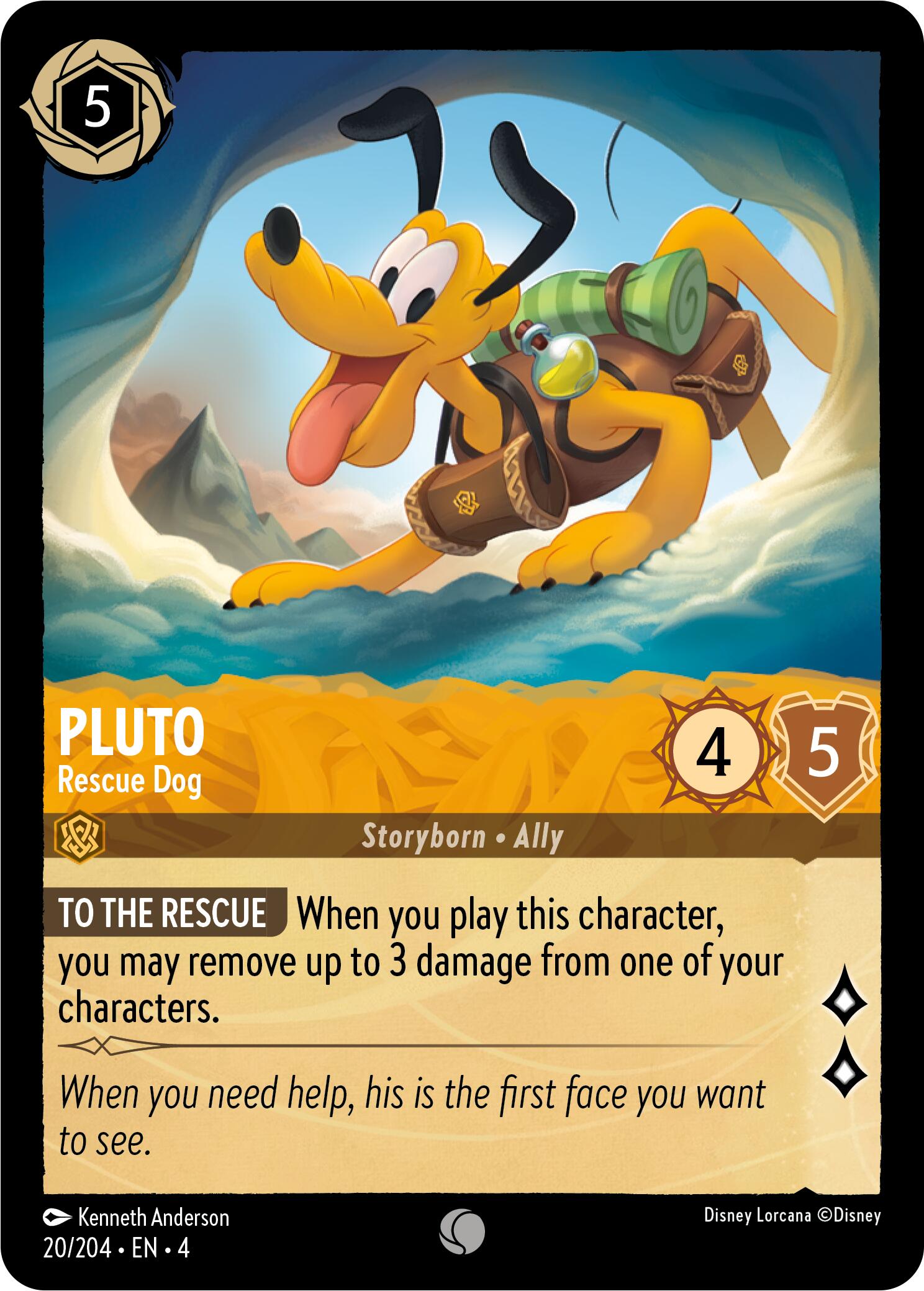 Pluto - Rescue Dog (20/204) [Ursula's Return] Lorcana Single Disney    | Red Claw Gaming