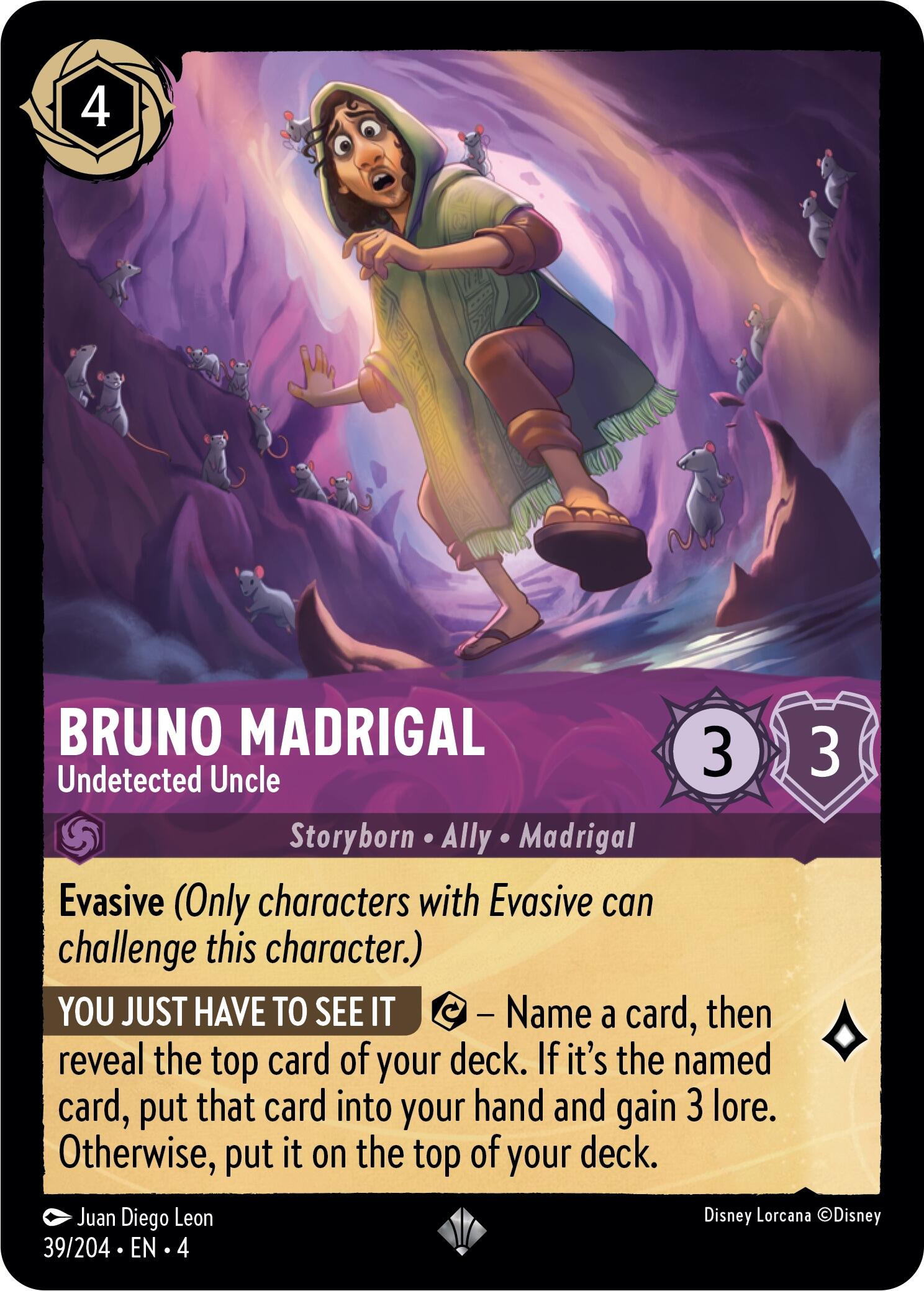 Bruno Madrigal - Undetected Uncle (39/204) [Ursula's Return] Lorcana Single Disney | Red Claw Gaming