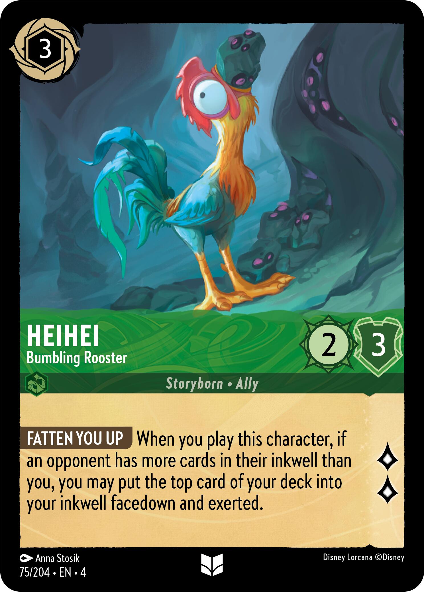 Heihei - Bumbling Rooster (75/204) [Ursula's Return] Lorcana Single Disney | Red Claw Gaming