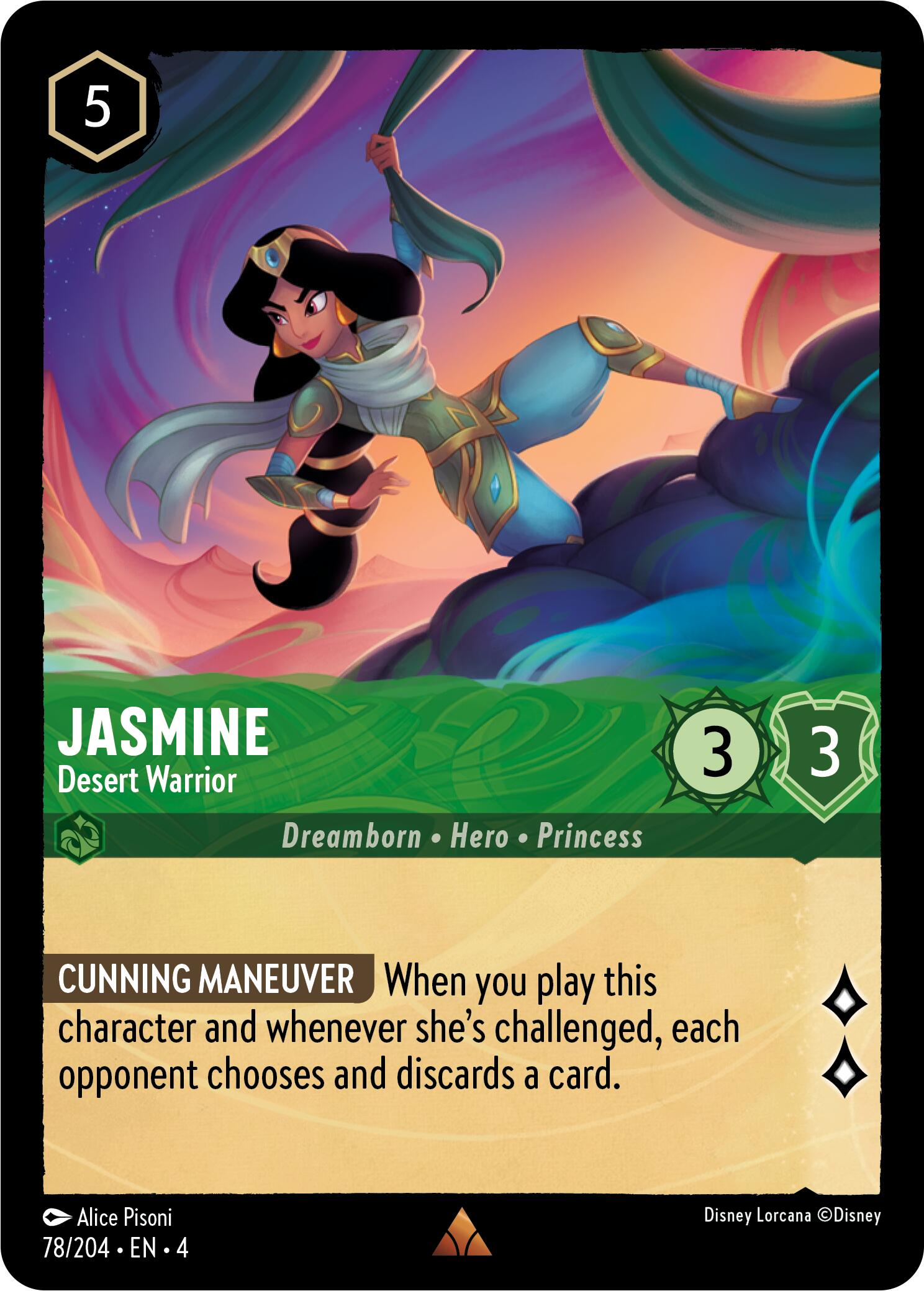 Jasmine - Desert Warrior (78/204) [Ursula's Return] Lorcana Single Disney | Red Claw Gaming