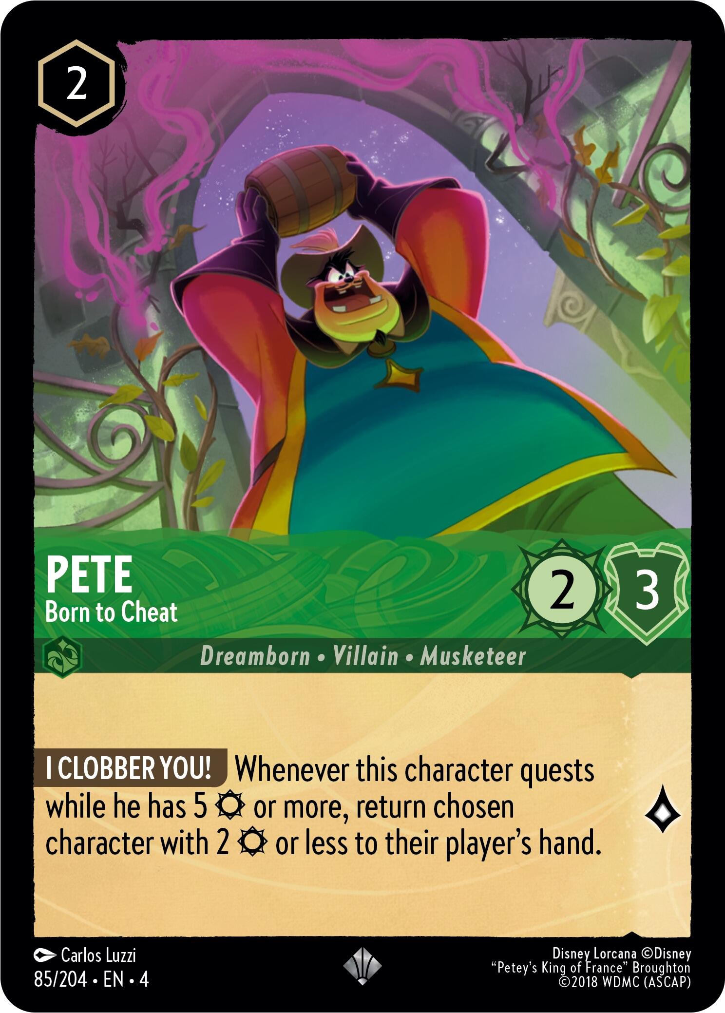 Pete - Born to Cheat (85/204) [Ursula's Return] Lorcana Single Disney | Red Claw Gaming