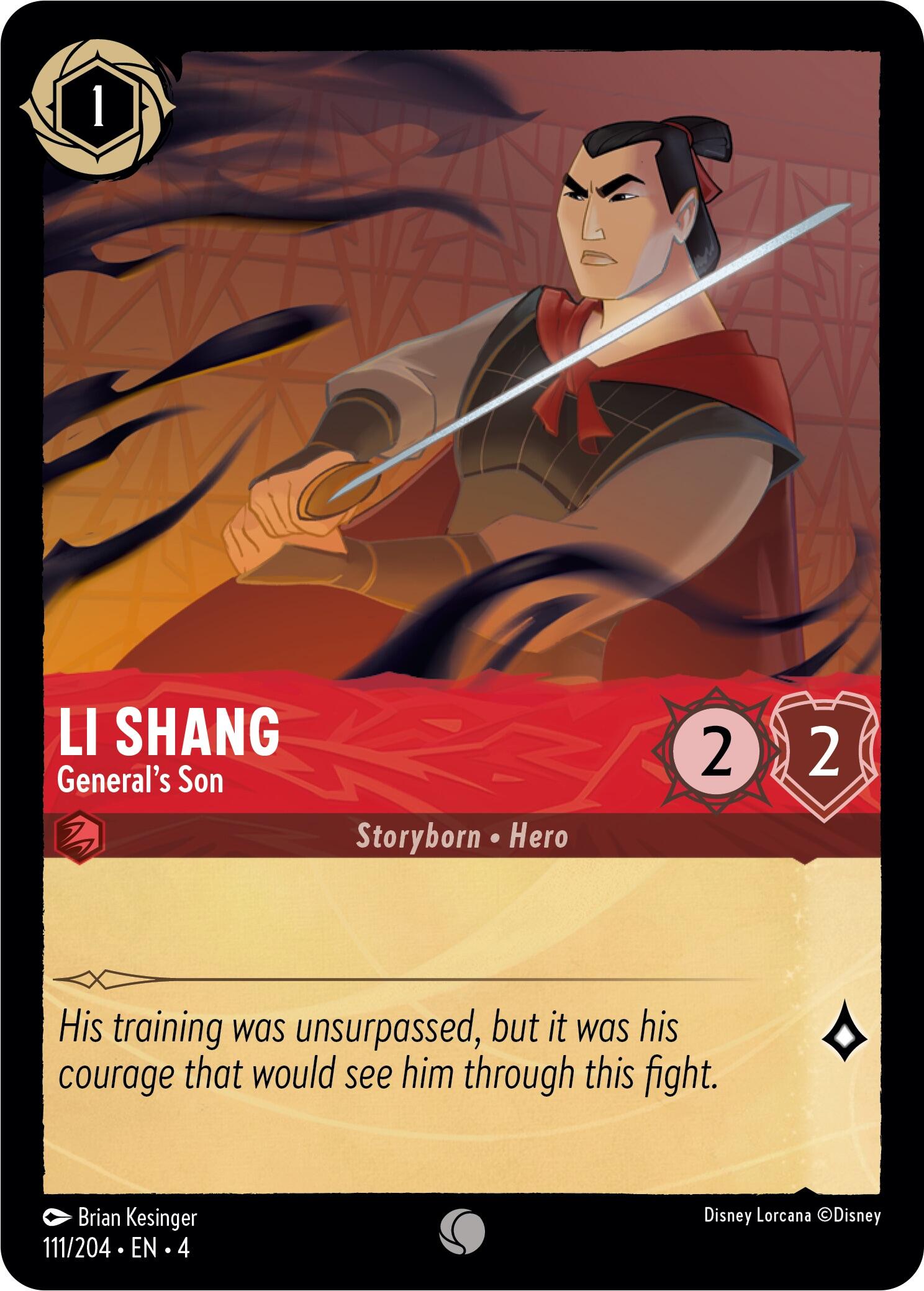 Li Shang - General's Son (111/204) [Ursula's Return] Lorcana Single Disney | Red Claw Gaming